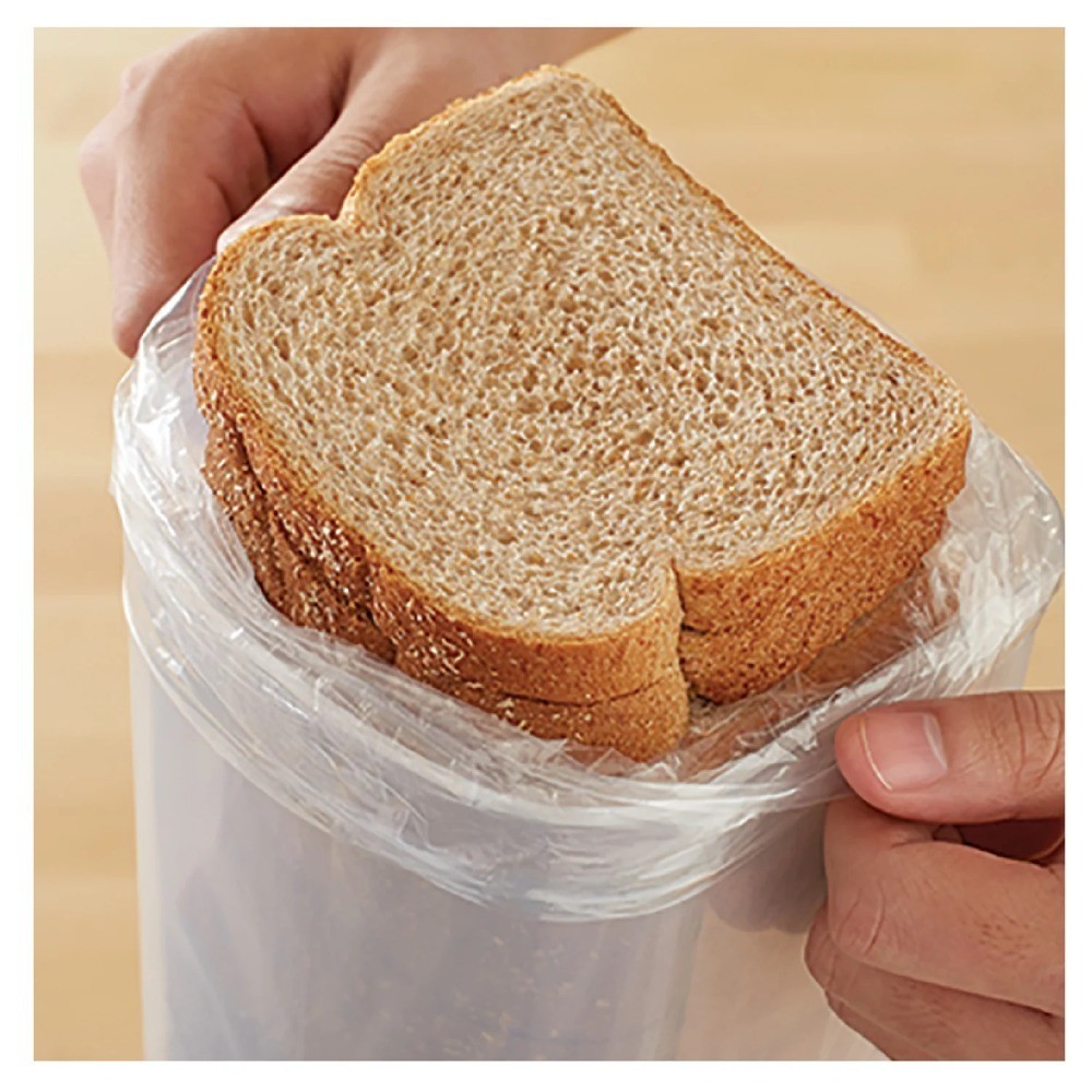 Clear Bread Storage Container with Gray Lid 5.25 x 5.25 x 13.62 Inches Kitchen