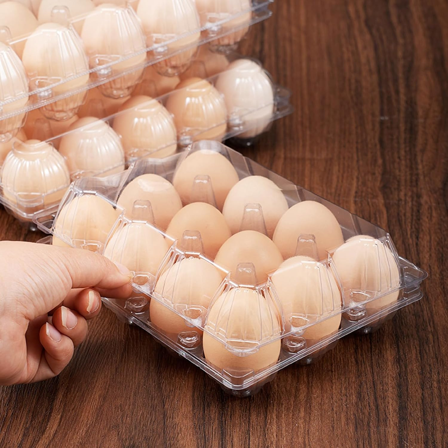 120 Pcs 12 Count Plastic Egg Cartons Cheap Bulk, 3X4 Grids Clear Empty Egg Carto