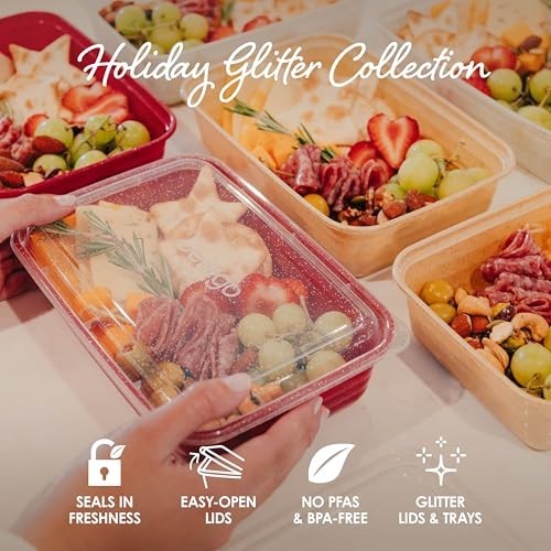 60-Piece Holiday Food Storage Set – 1-Compartment Meal Prep Containers, BPA-Free