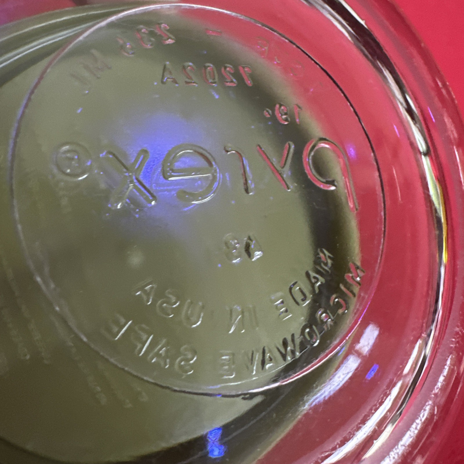 Pyrex 1 Cup / 236 ML Glass Bowl 7202A Round with Green Lid Small Storage VTG