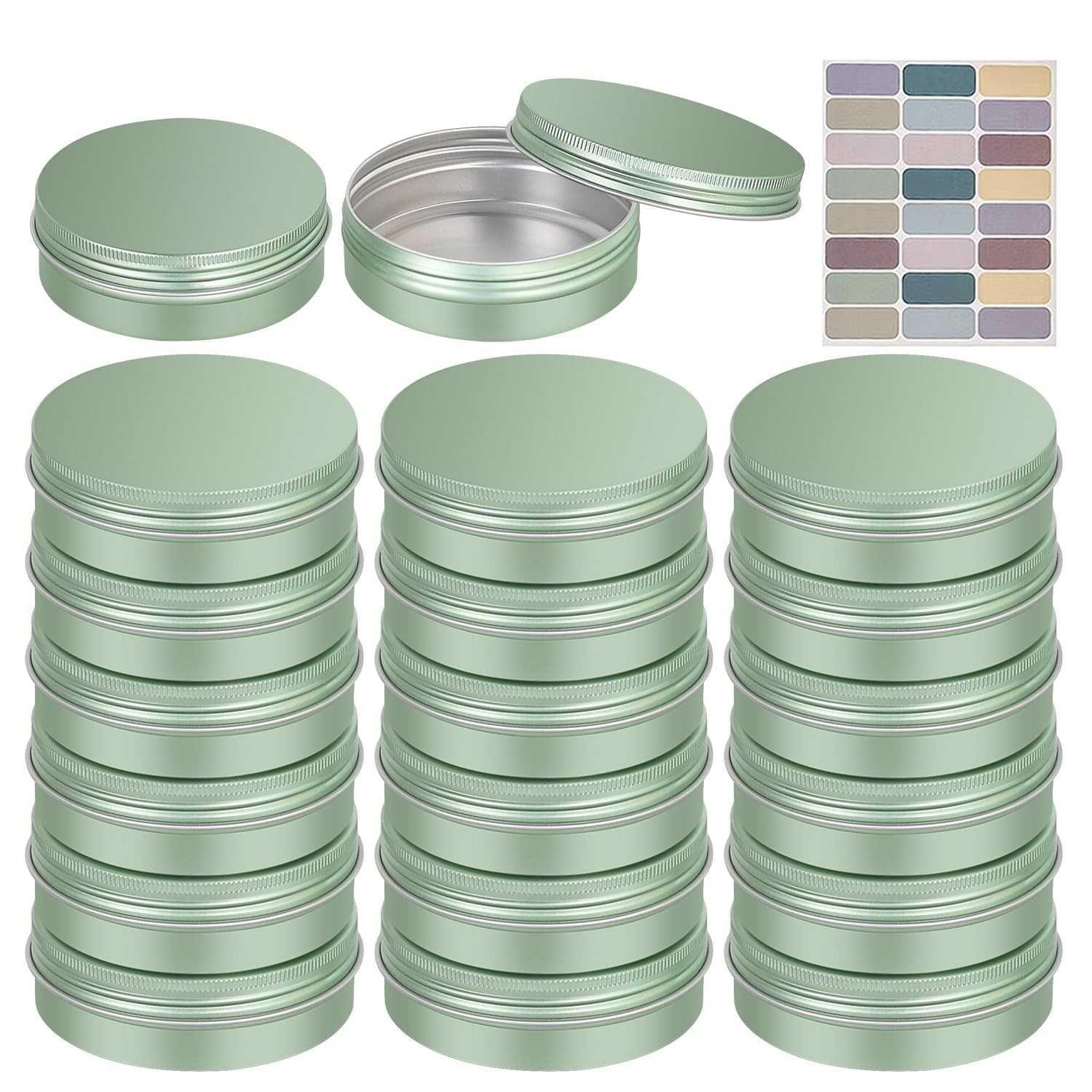 24 Pack 4 oz Tins for Salves, Salve Tins with Lids and Labels, Round Aluminum…