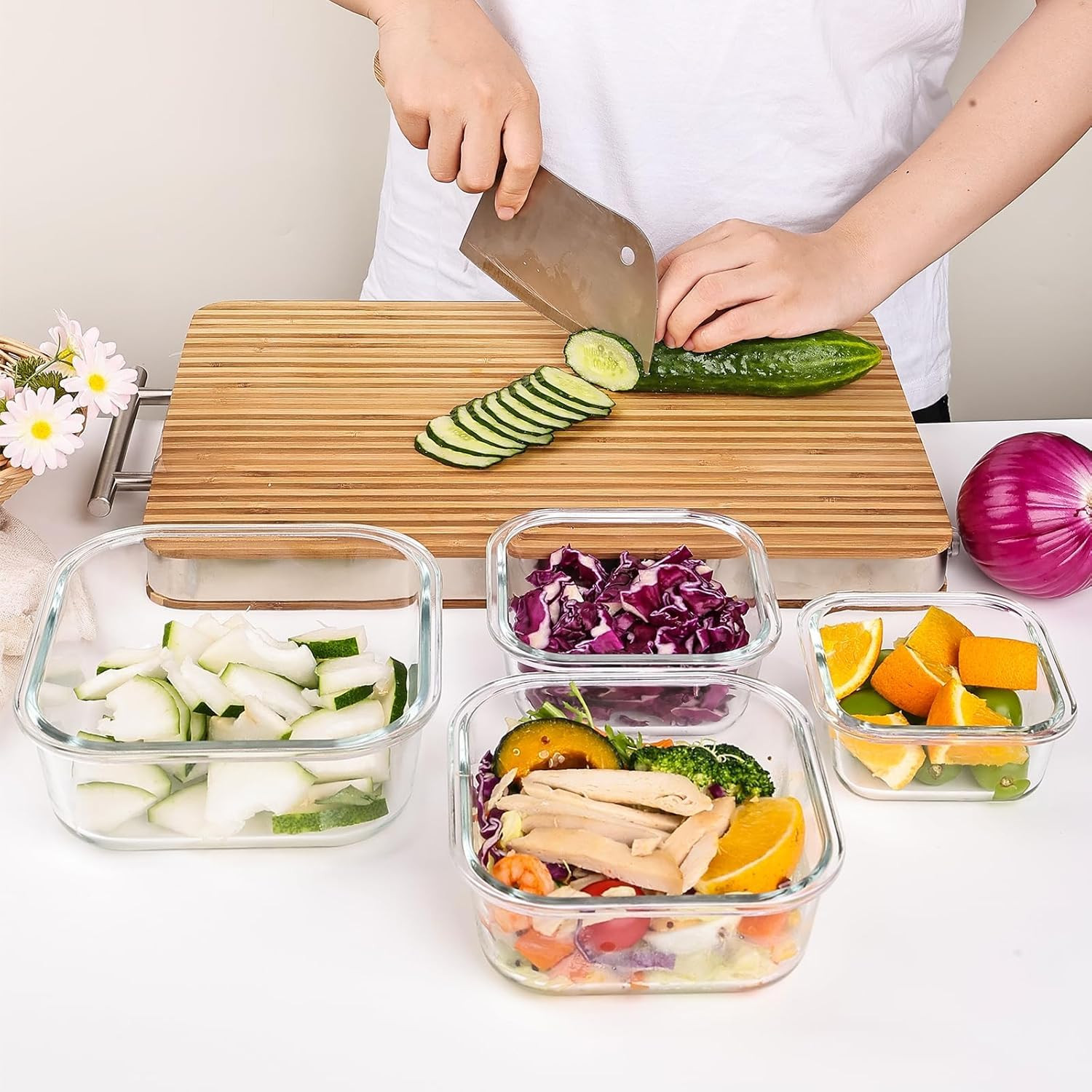 8 Recipientes De Vidrio Con Tapa Para Comida Cocina Envases Topper Contenedores
