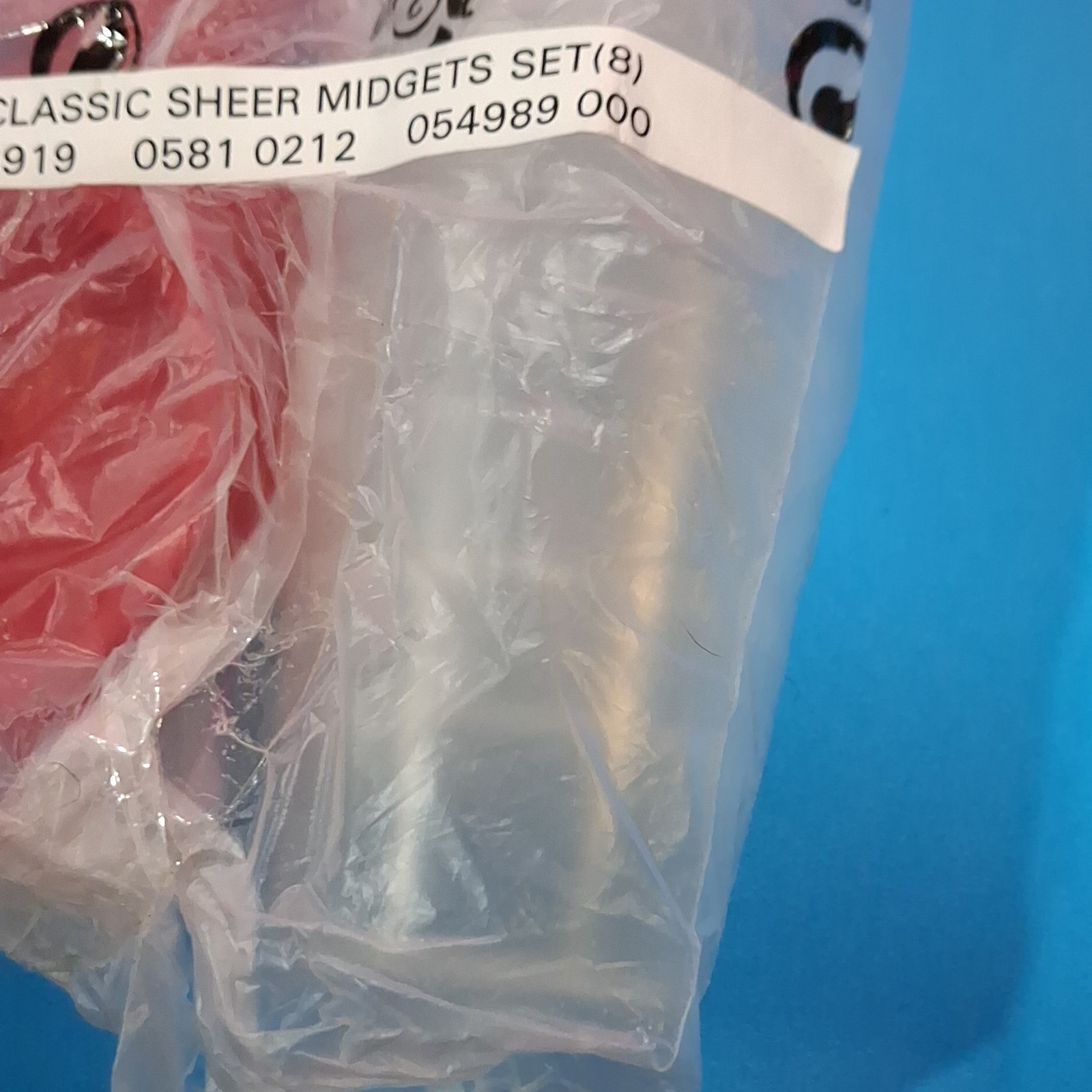 Vintage Tupperware Classic Sheer Midgets 8pc Set Clear/Red Snap Lids