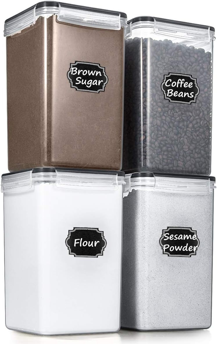 Extra Large Tall Airtight Food Storage Containers 6.5L/ 5.9QT, Plastic BPA Free