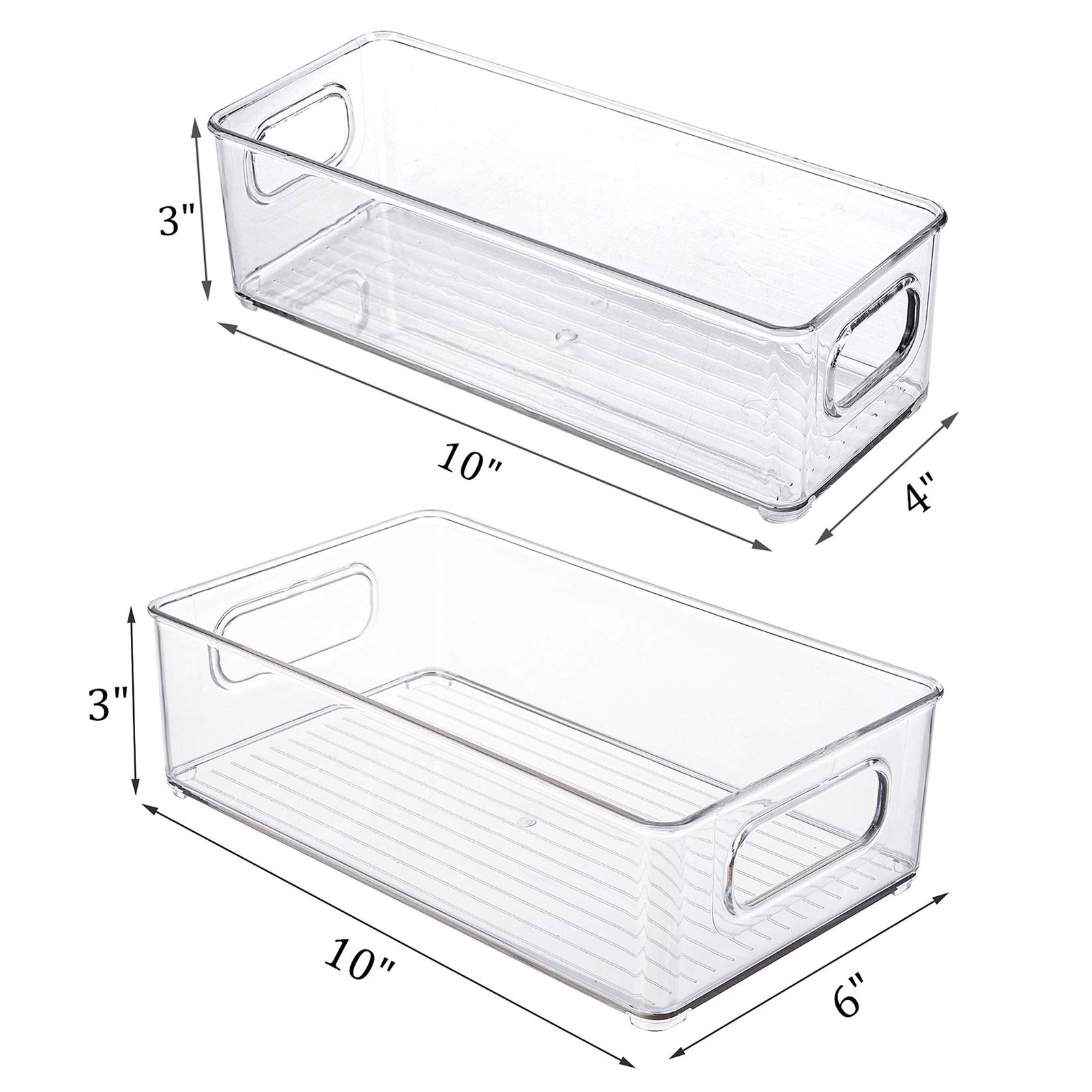 Kingrol 8 Pack Plastic Storage Bins for Freezer, Pantry, Countertop, Cabinet Org