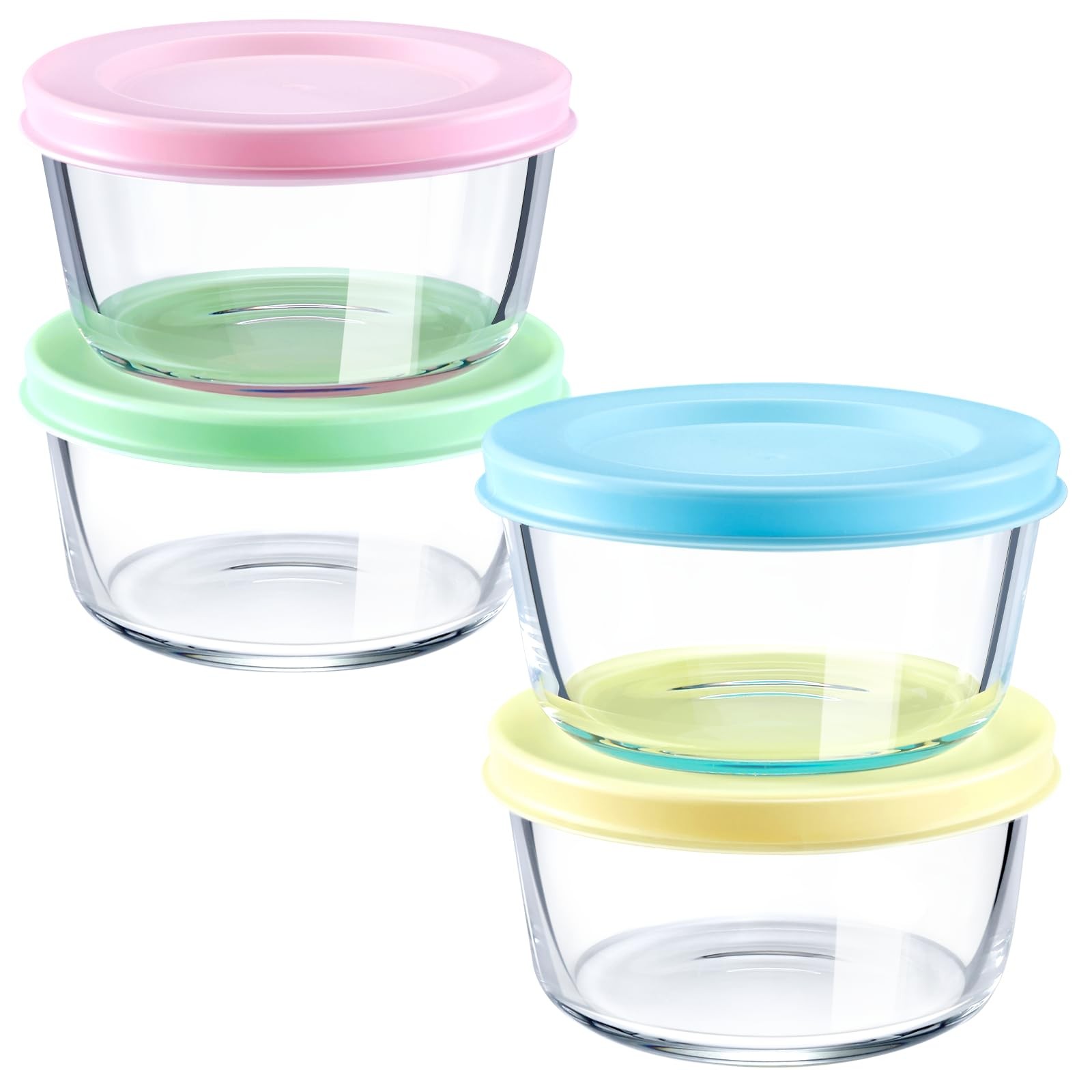 NUTRIUPS 8oz Small Glass Containers with Lid, 1 Cup Boreosilicate Glass Meal …