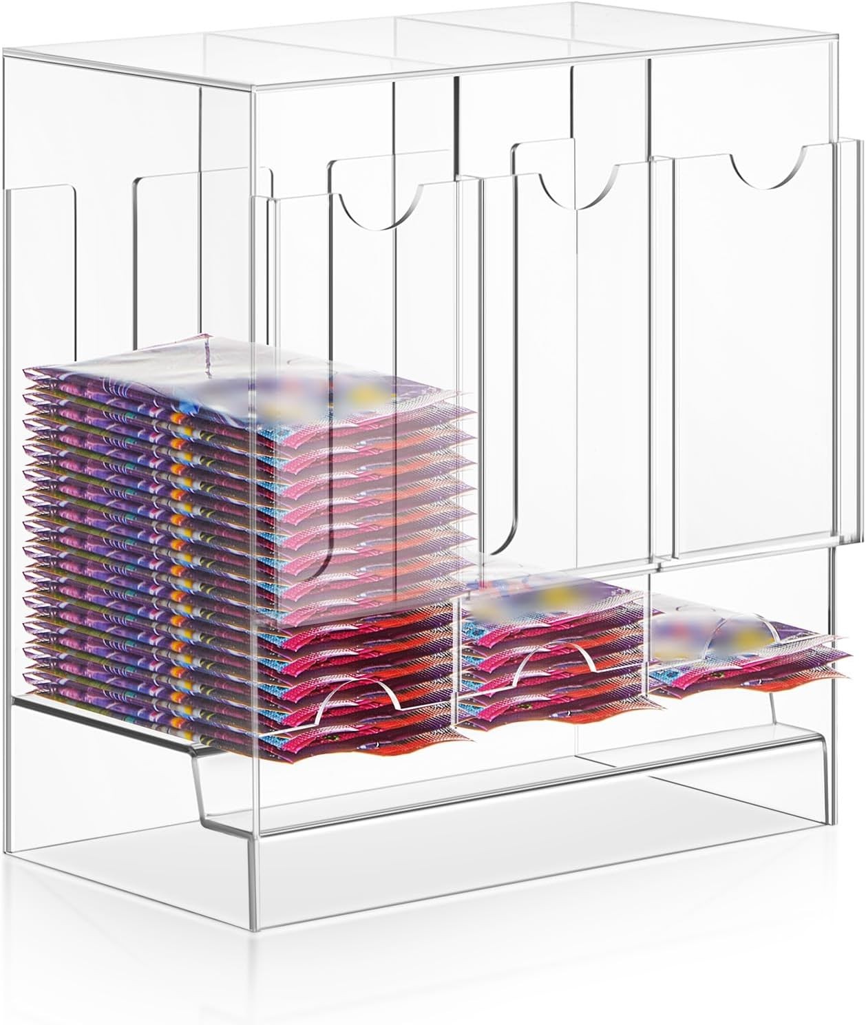 Acrylic Card Dispenser & Organizer for Trading Cards and Booster Packs (3 Slots)