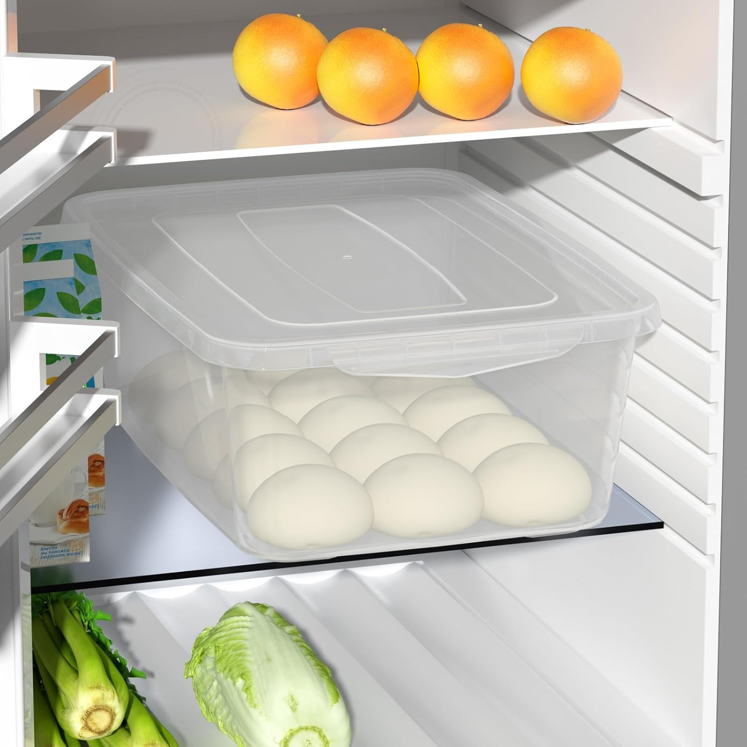 2-Pack 16 L Pizza Dough Proofing Box with Lid, Clear Food Pizza Storage Containe