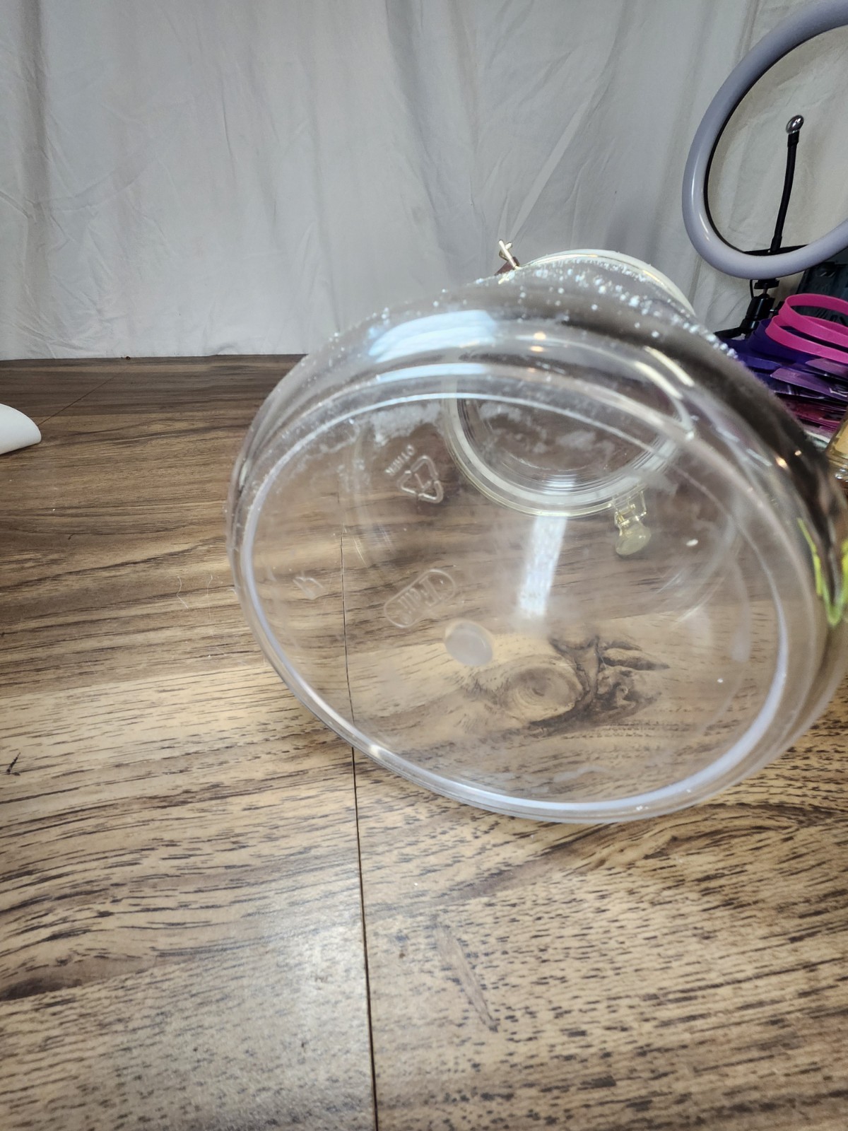 Felli Clear Plastic W Gold Round Airtight Container Storage