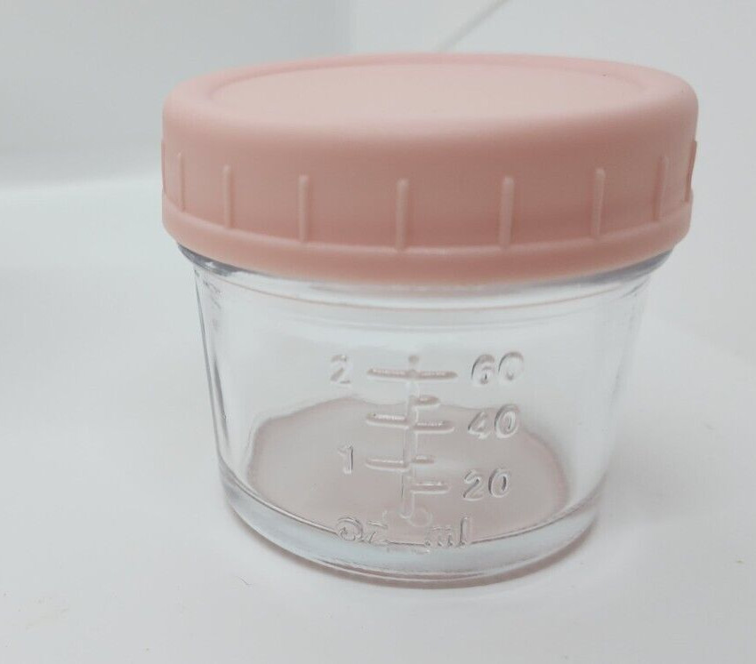 Glass Storage Jars 4oz Food Storage Kitchen Clear Glass Plastic Lid Freezer Safe