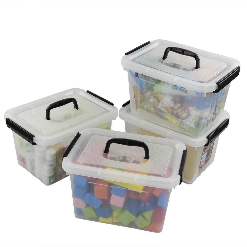 Ggbin 6 Quart Clear Latch Storage Box With Black Handle And Latches –