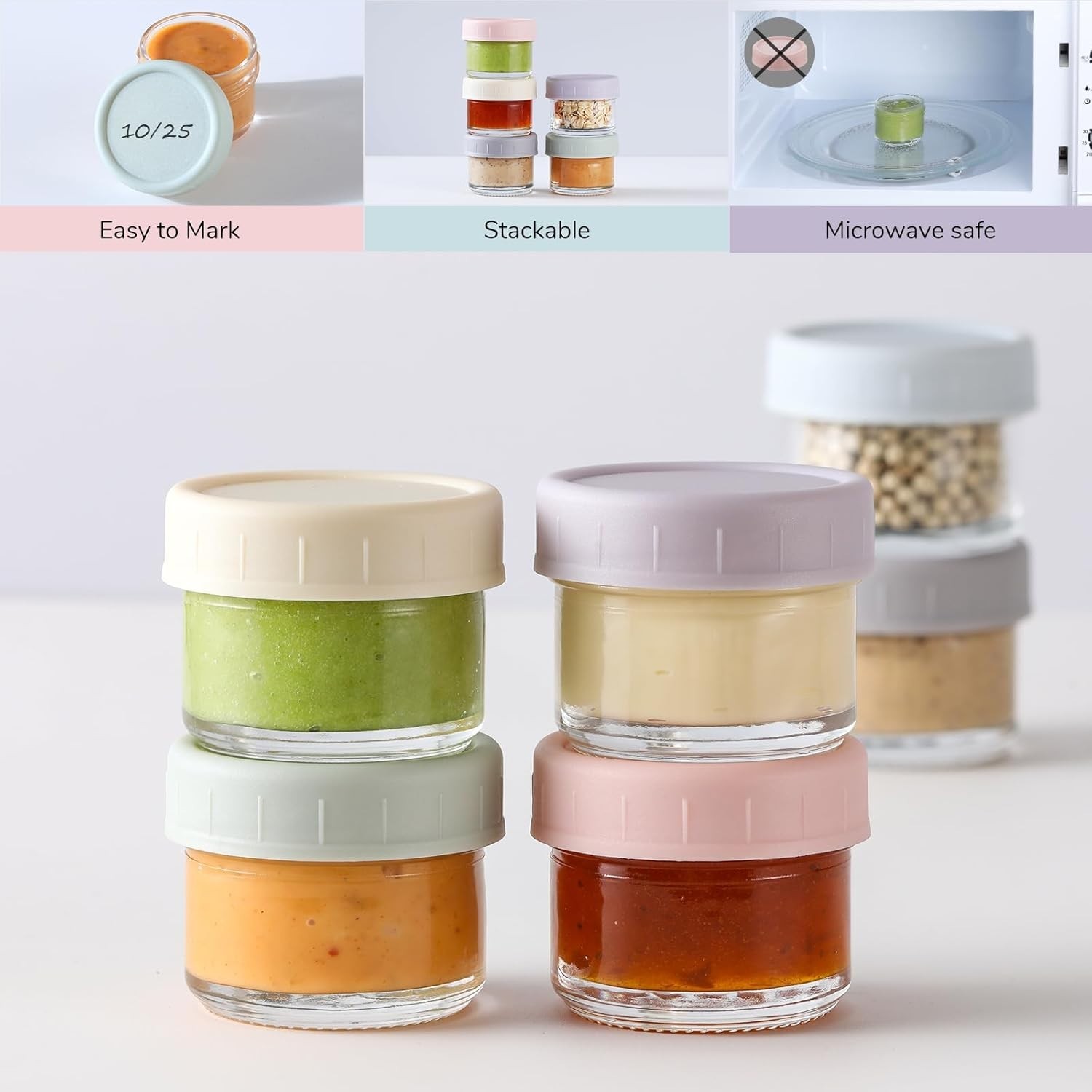 6 Pack] Salad Dressing Container To Go, 1.7 oz Glass Small Condiment Containe…