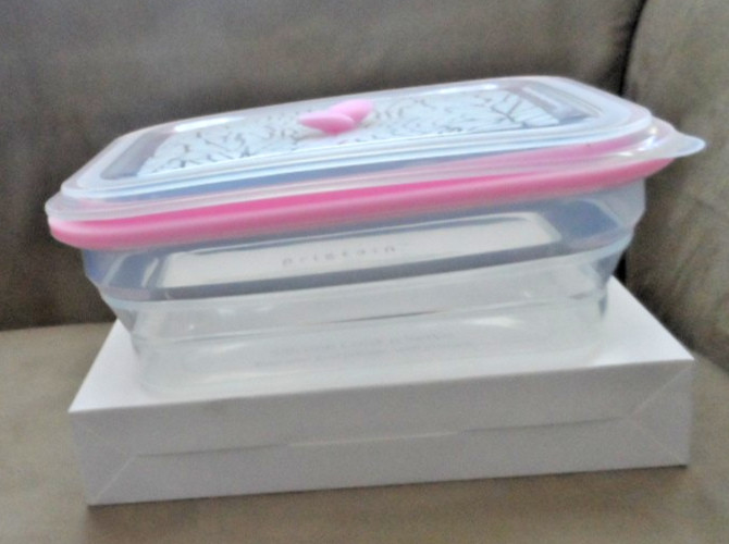 PRISTAIN Orchid Pink 1500 ml Collapsible Food Box Silicone Cook n Serve ECO