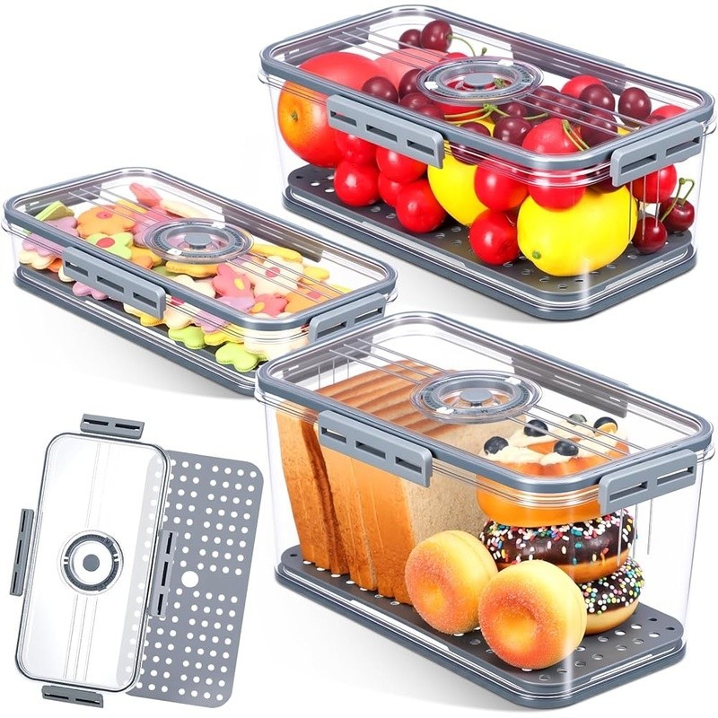 Airtight Bread Storage Box Set W/ Timer Multi-Functional Food Keeper Containers