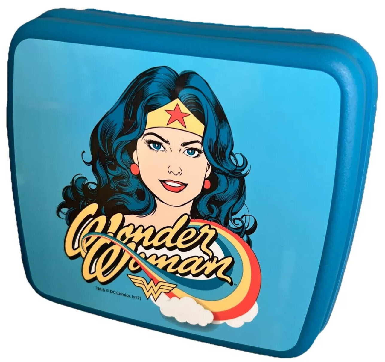 Tupperware Wonder Woman Sandwich Keeper Hinged Lunch To Go Snap Closure Marvel