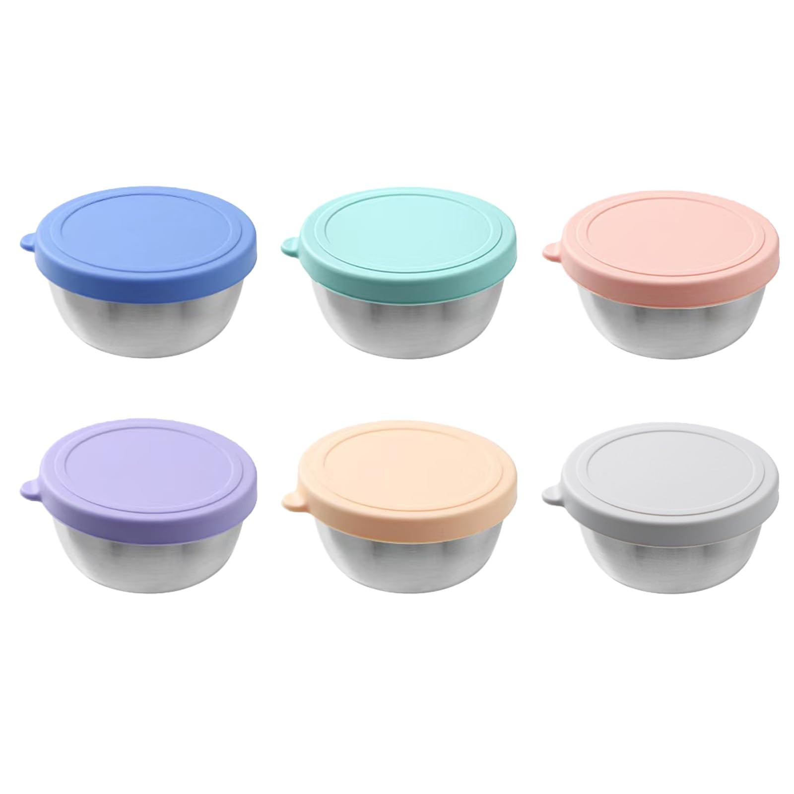 6 Pack Salad Dressing Container with Lids, Reusable Sauce Containers for Lunch B