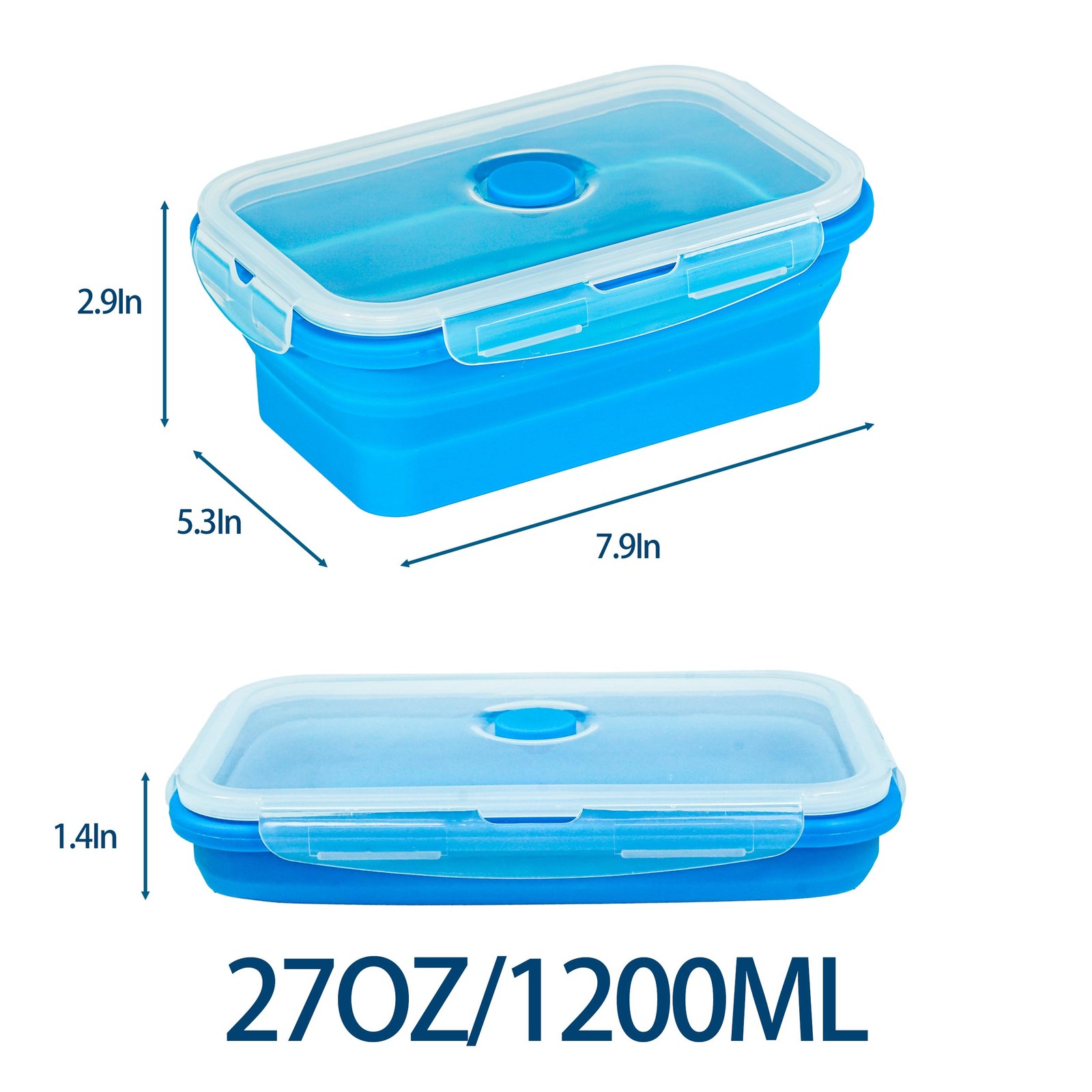 Plus 4PCS Foldable Silicone Food Storage Containers for Kitchen Storage for L…