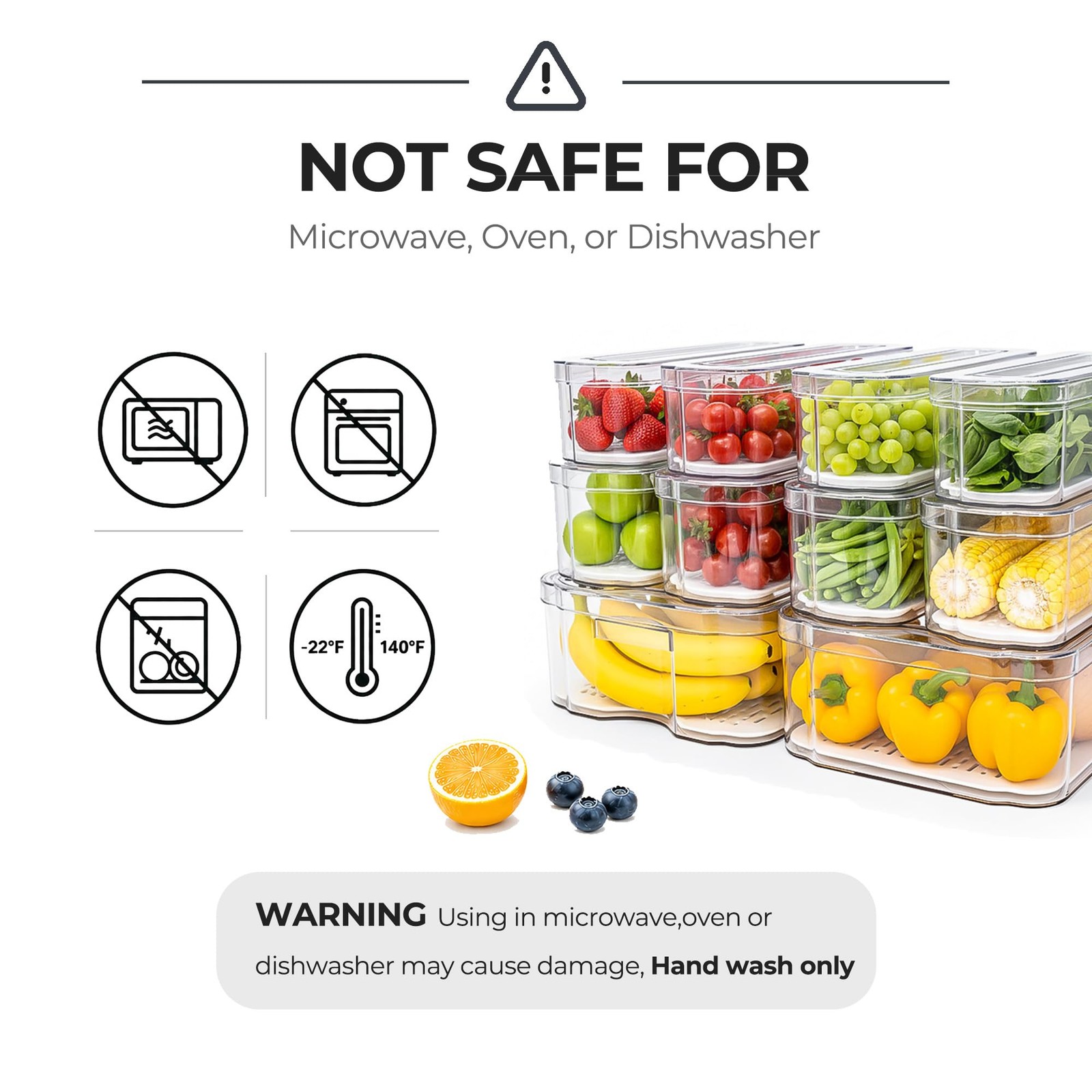 Smrcad 10 Pack Refrigerator Organizers Clear Container And Organizer Bins Lids
