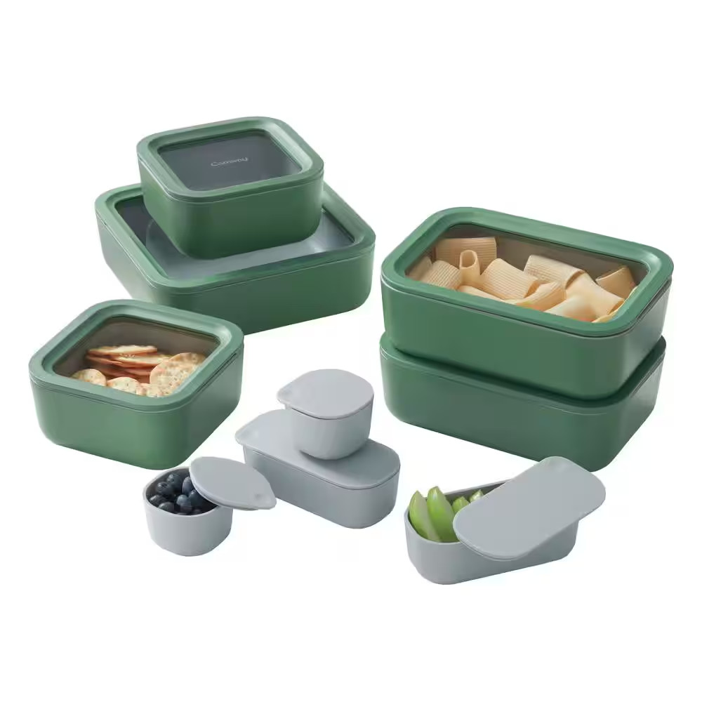 14-Piece Glass Food Storage Set Sage