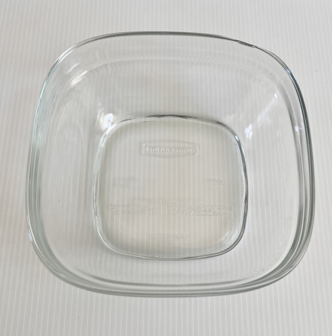 Rubbermaid 2.5 Cup Square Glass Storage Container No Lid 7N62 USA Discontinued