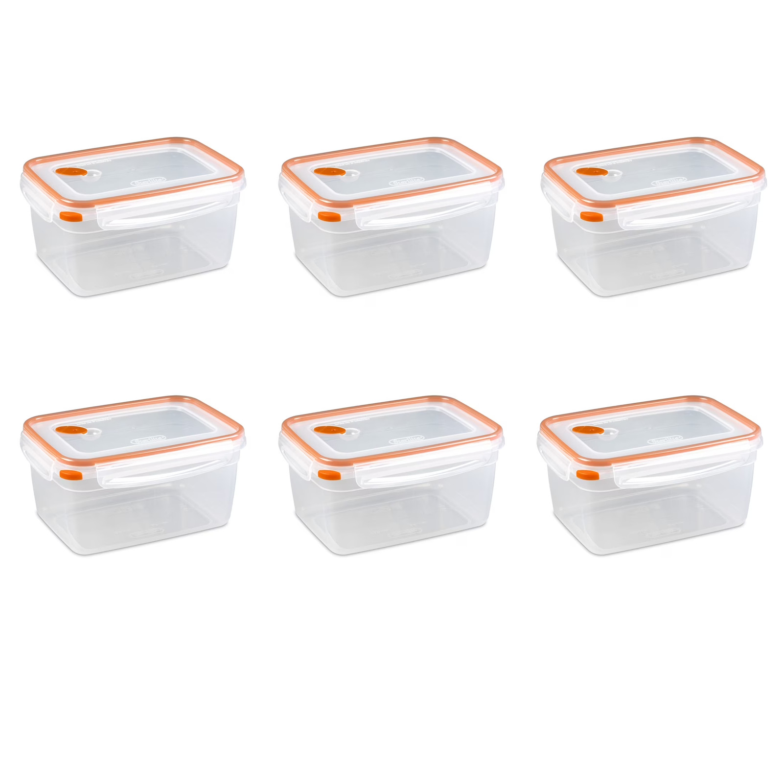 Sterilite Ultra-Seal 12 Cup Food Storage Container with Clear Lid & Base 6 Count