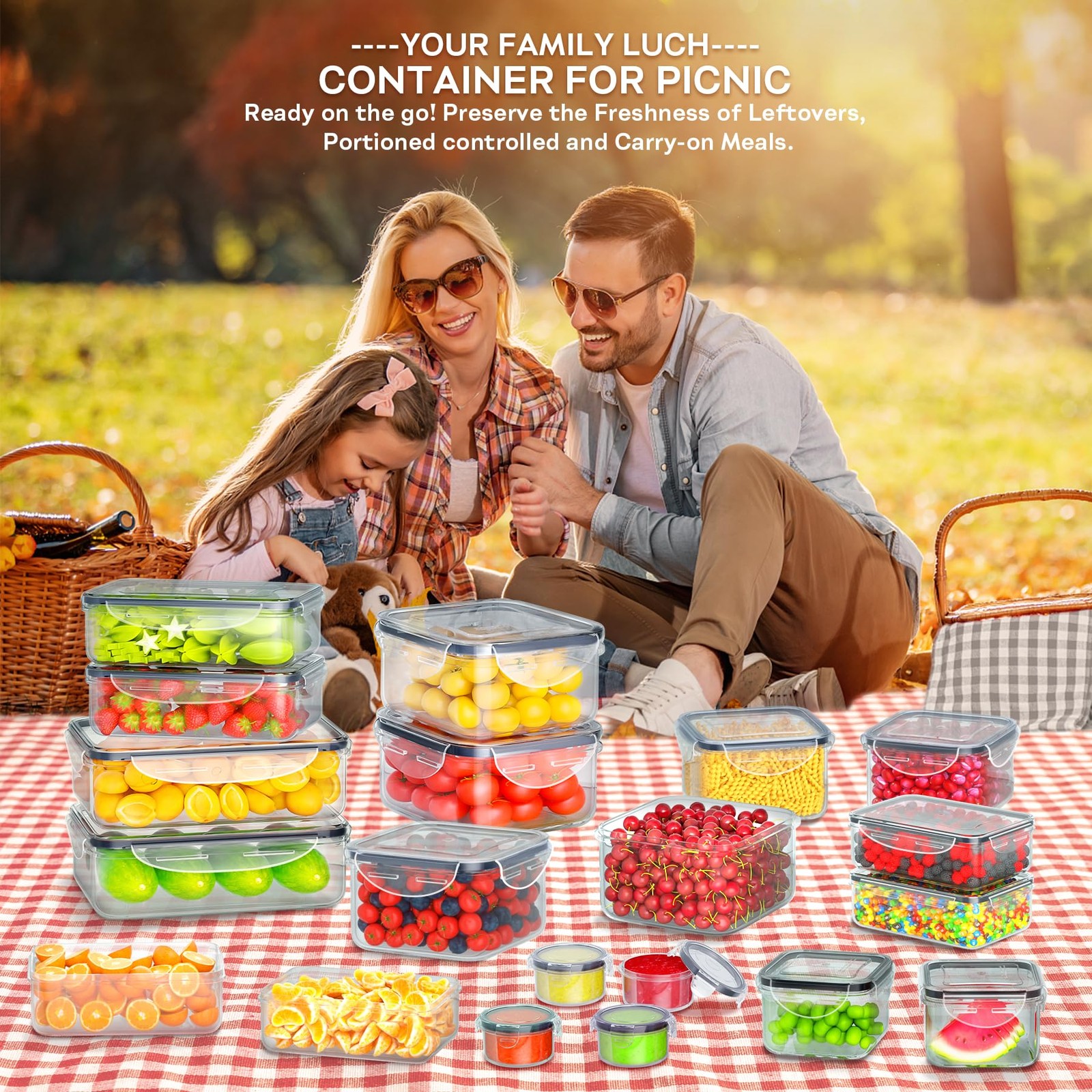 40 PCS Food Storage Containers with Lids Airtight (20 Containers & 20 Lids), …
