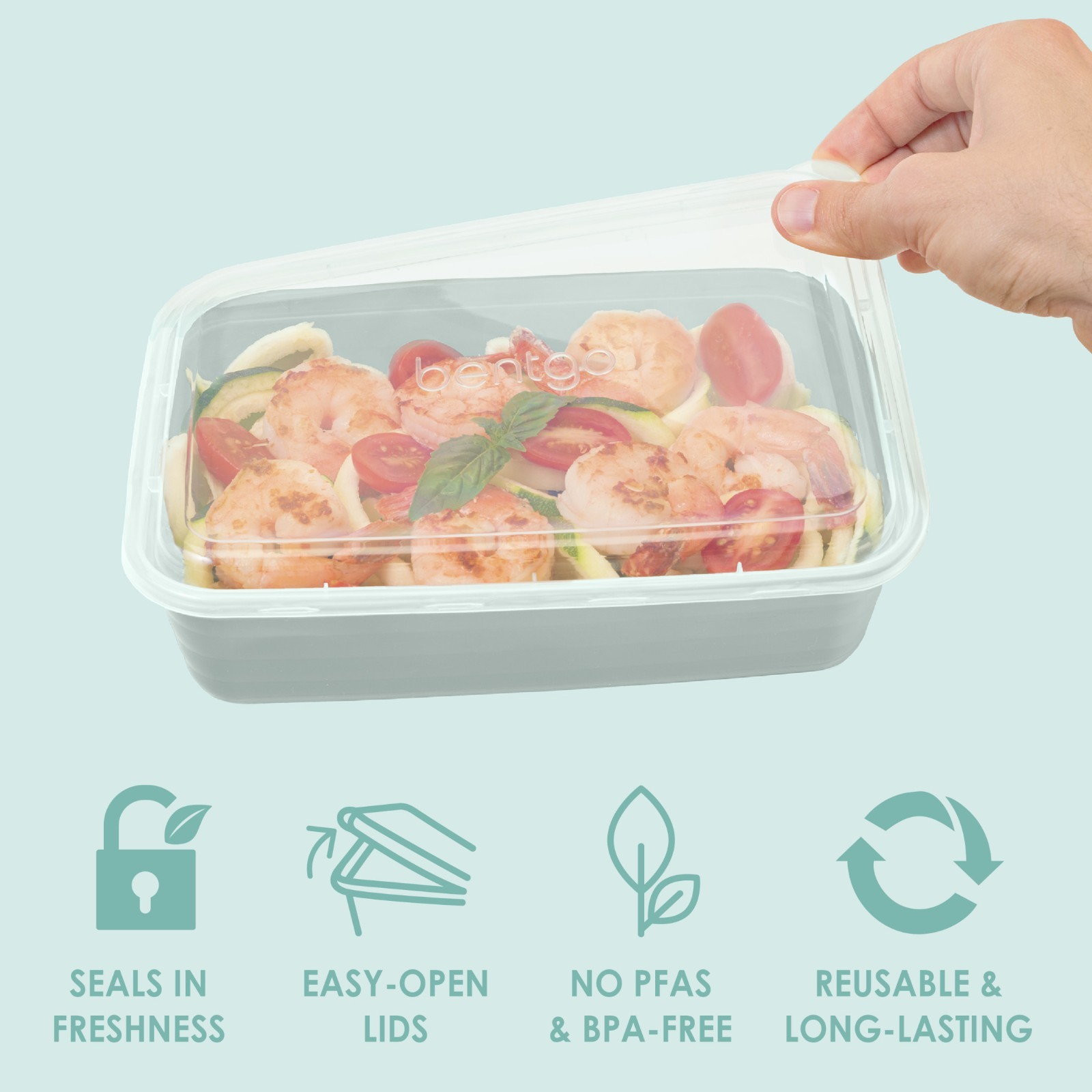 (4 pack) Prep – 20-Piece 1-Compartment Reusable Meal Prep Containers