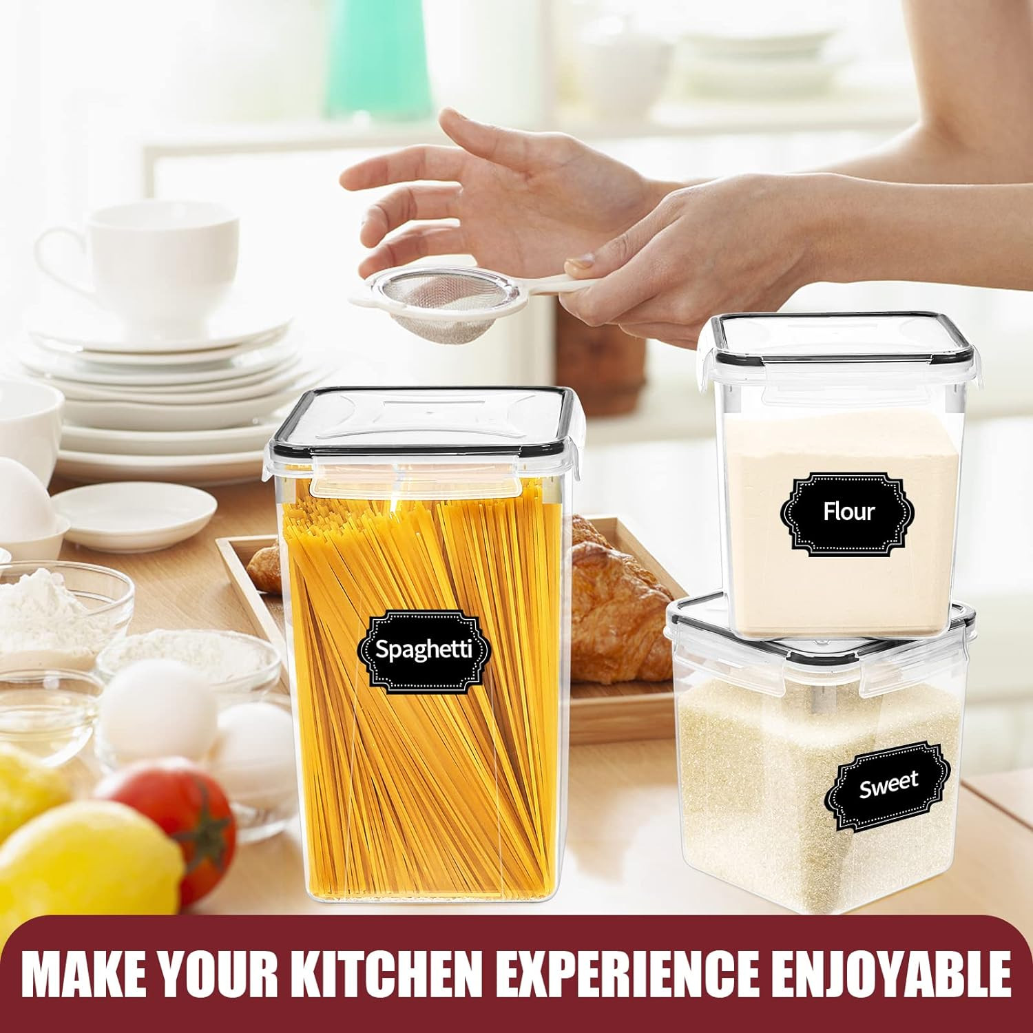 10 PCS Flour Sugar Storage Containers for Organizers and Storage | BPA Free, Air
