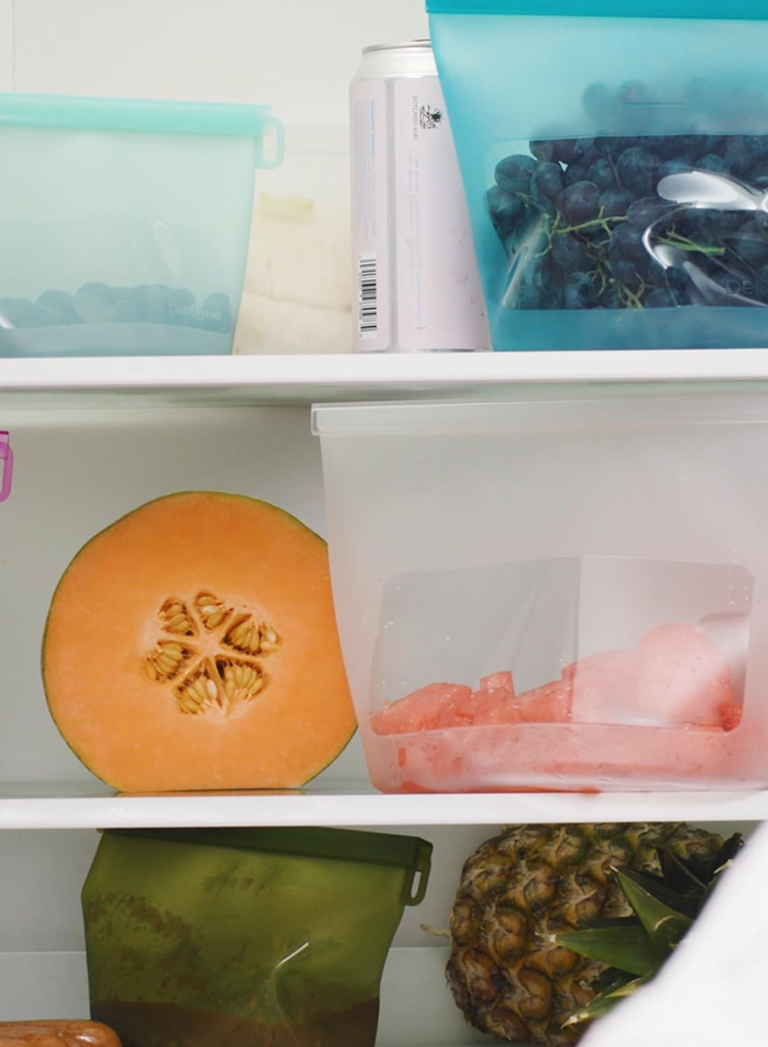 Reusable Silicone Food Storage Bags (Set of 4), Dishwasher Oven Microwave Fre…