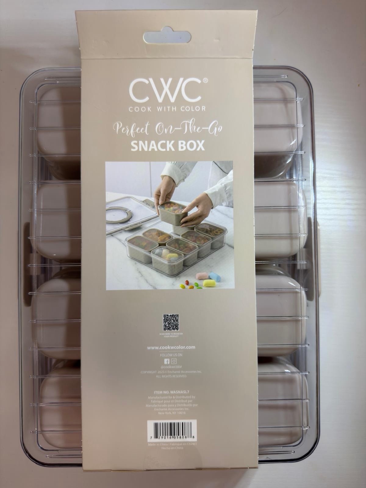 CWC Cook With Color Perfect On-The-Go Snack Box Beige 8 Compartments