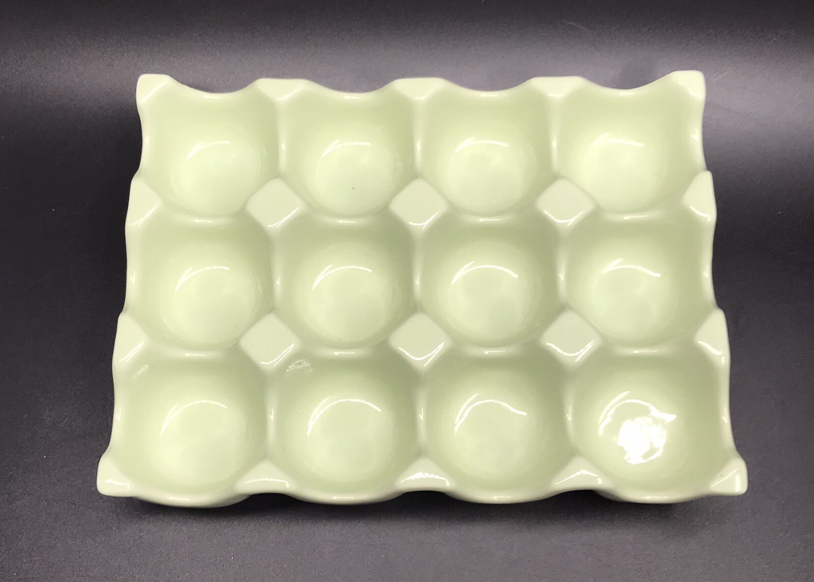 CHANTAL Sage Green Ceramic Farmhouse One Dozen Egg Holder
