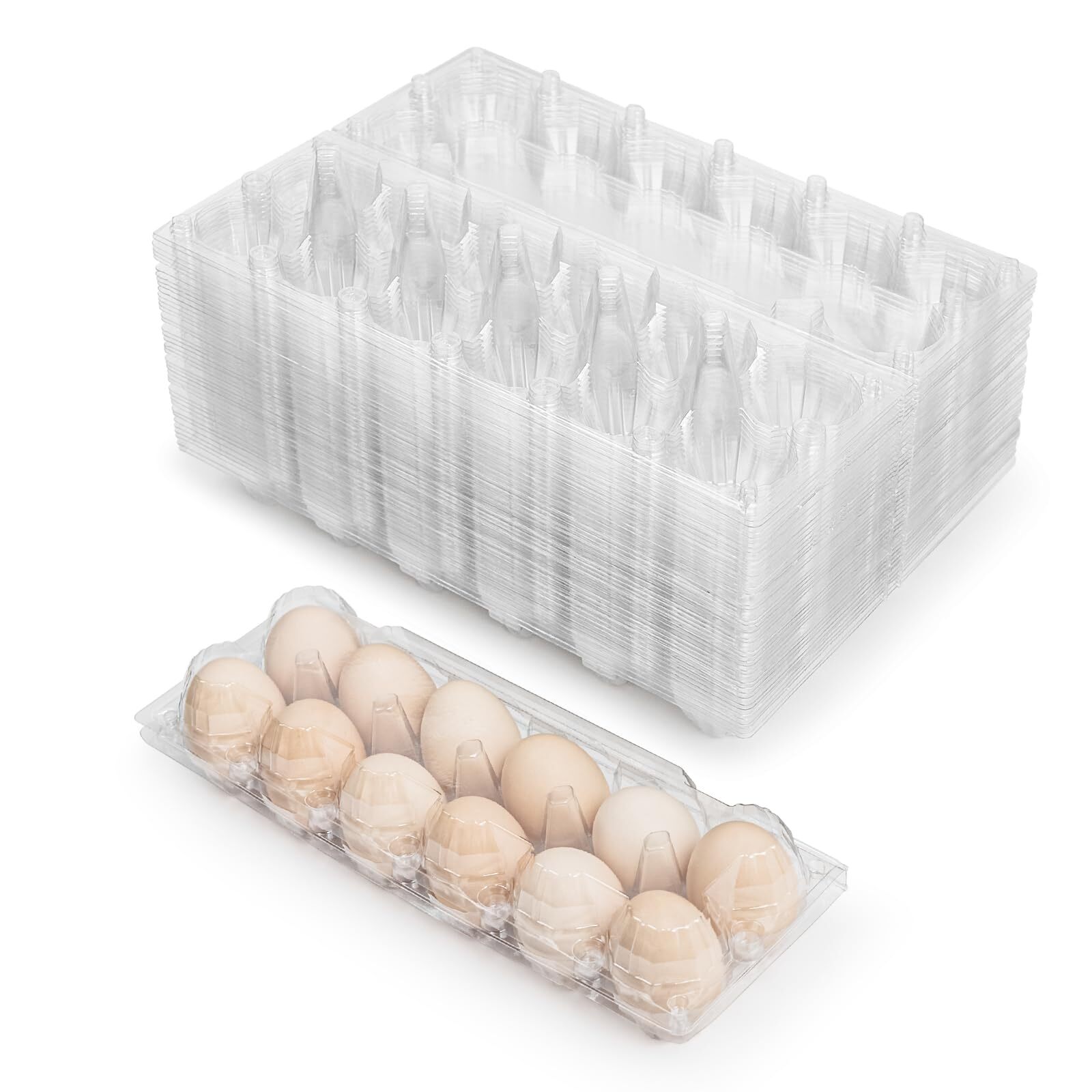 48 Pack Egg Cartons Cheap Bulk 12 Count 1 Dozen Clear Empty Chicken Egg Carto…