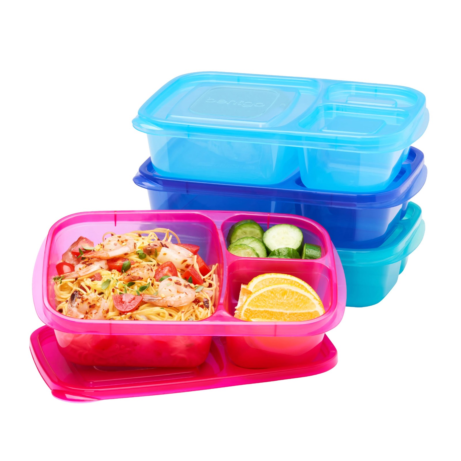 Bentgo Easyboxes – Original Stackable Lunch Boxes – Jewel Brights (4-Pack)
