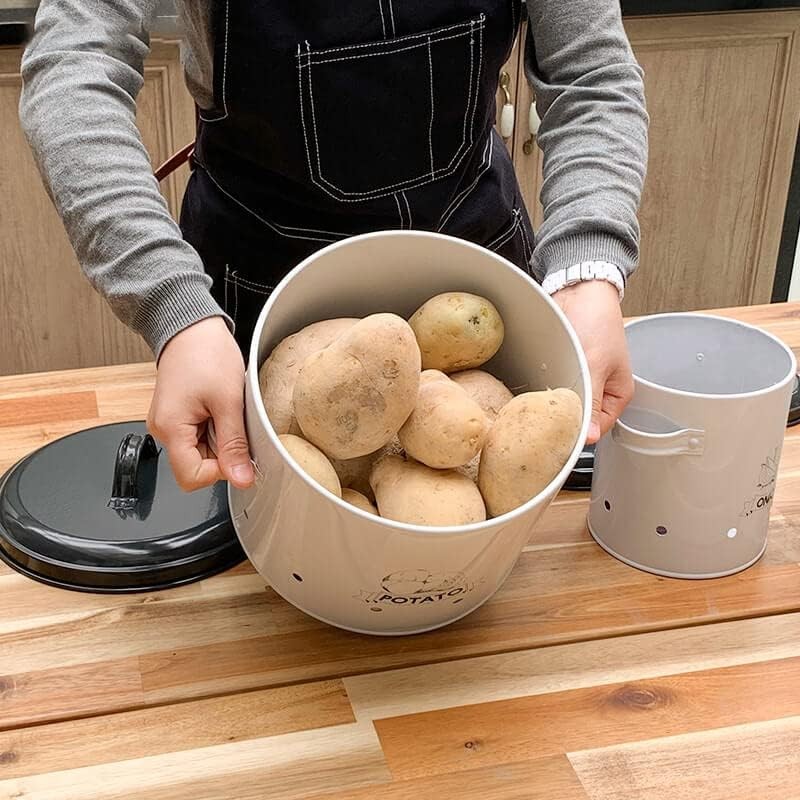Potato Onion Garlic Storage Bin with Lid Set of 3 Kitchen Pantry Organizer an…