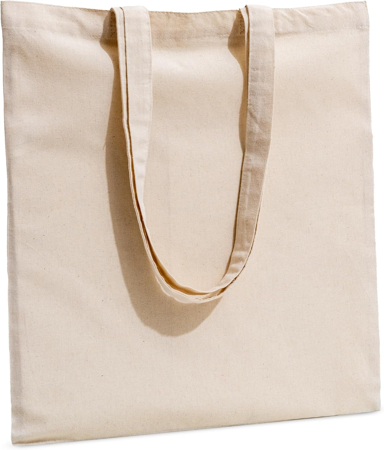 48-Pack Organic Cotton Tote Bags – Reusable, Blank, 15″x16