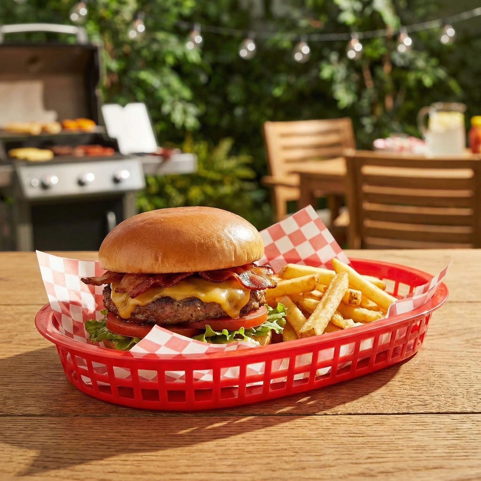 40 Pack Fast Food Baskets, 10.5 x 7 Inch Plastic Baskets, Food Service Tray f…