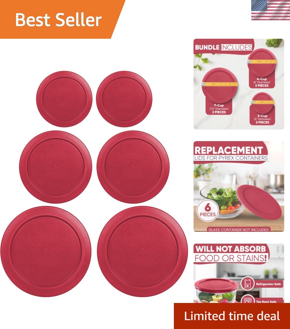 Replacement Lids for Pyrex Containers Round Glass Food Plastic 2 2-Cup 2 4-Cu…