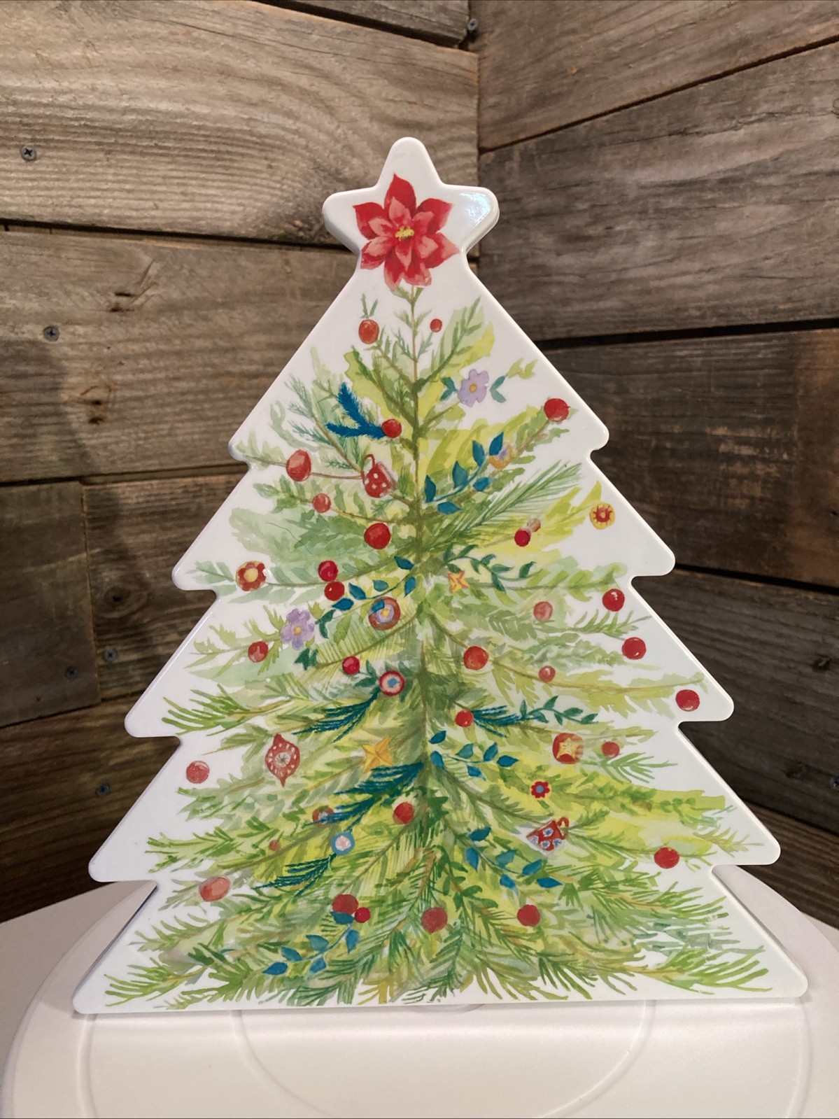 NEW The Pioneer Woman Christmas Tree Shaped Cookie & Treat Storage Container