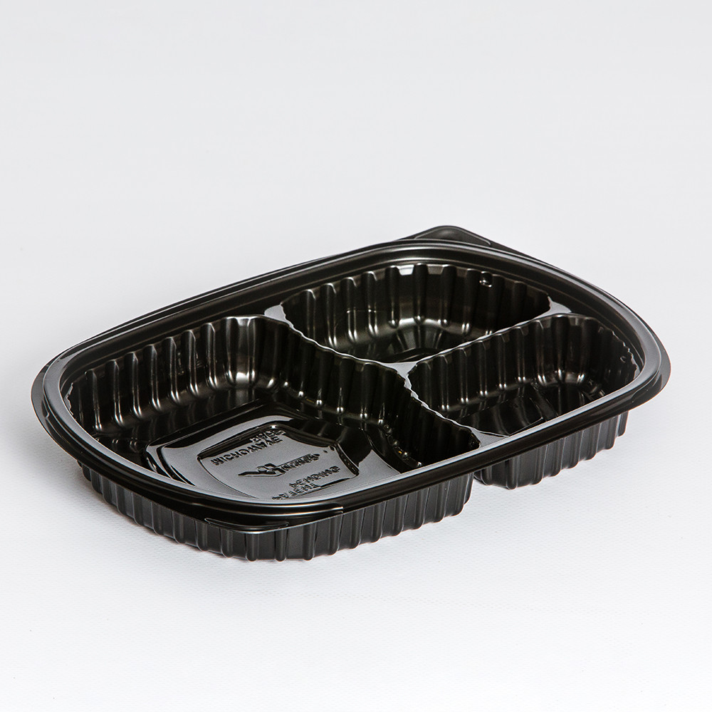Microraves PP Platter Food Container Black 15 5 5 oz | 250/Case