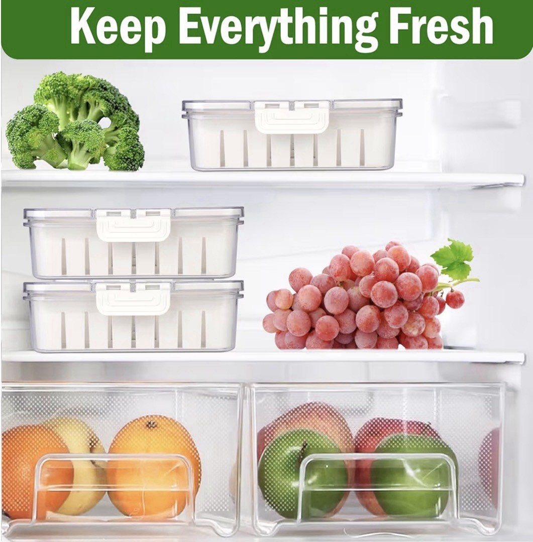 4 Compartment Snack Storage Container With Lid 1L BPA Free Plastic White New