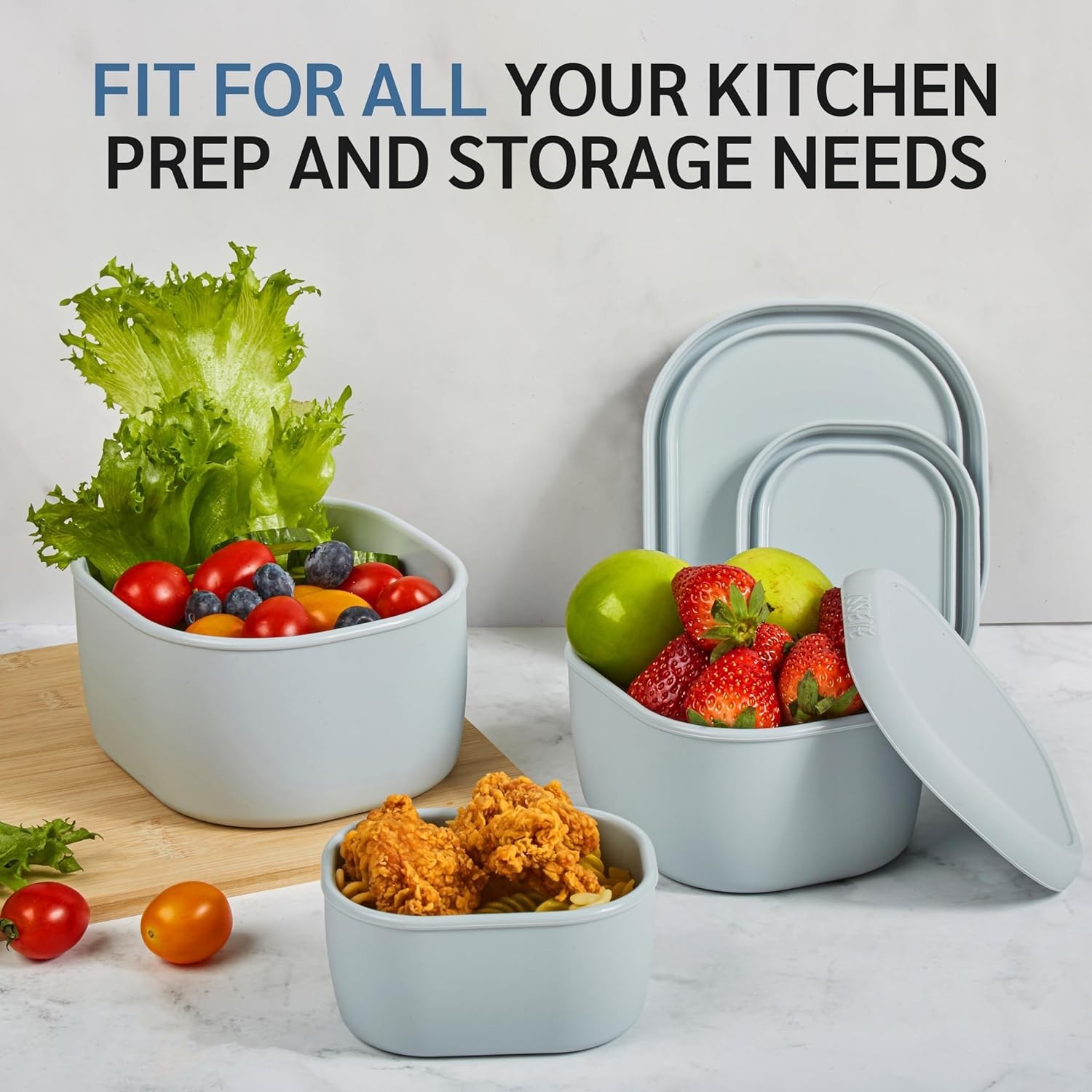 12Pcs/Set Nesting Silicone Food Storage Containers W/ Lids BPA Free Reusable