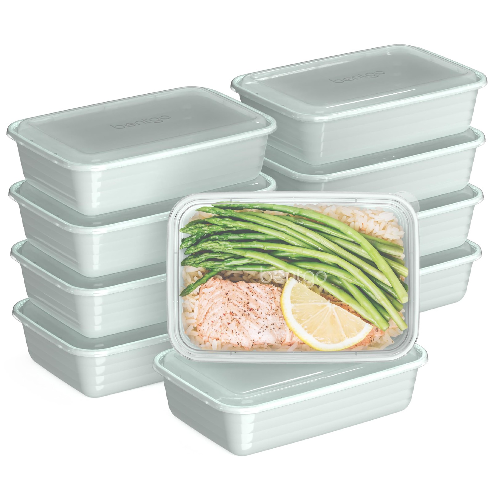 Prep – 20-Piece 1-Compartment Reusable Meal Prep Containers with Lids, PFAS &…