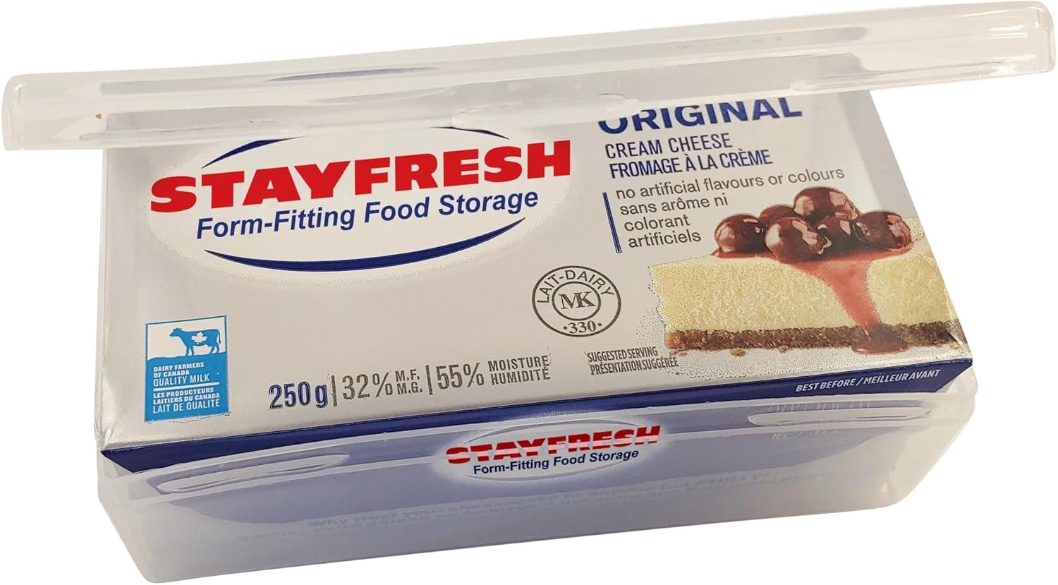 Stay Fresh Cream Cheese Container For Fridge Clear Plastic for