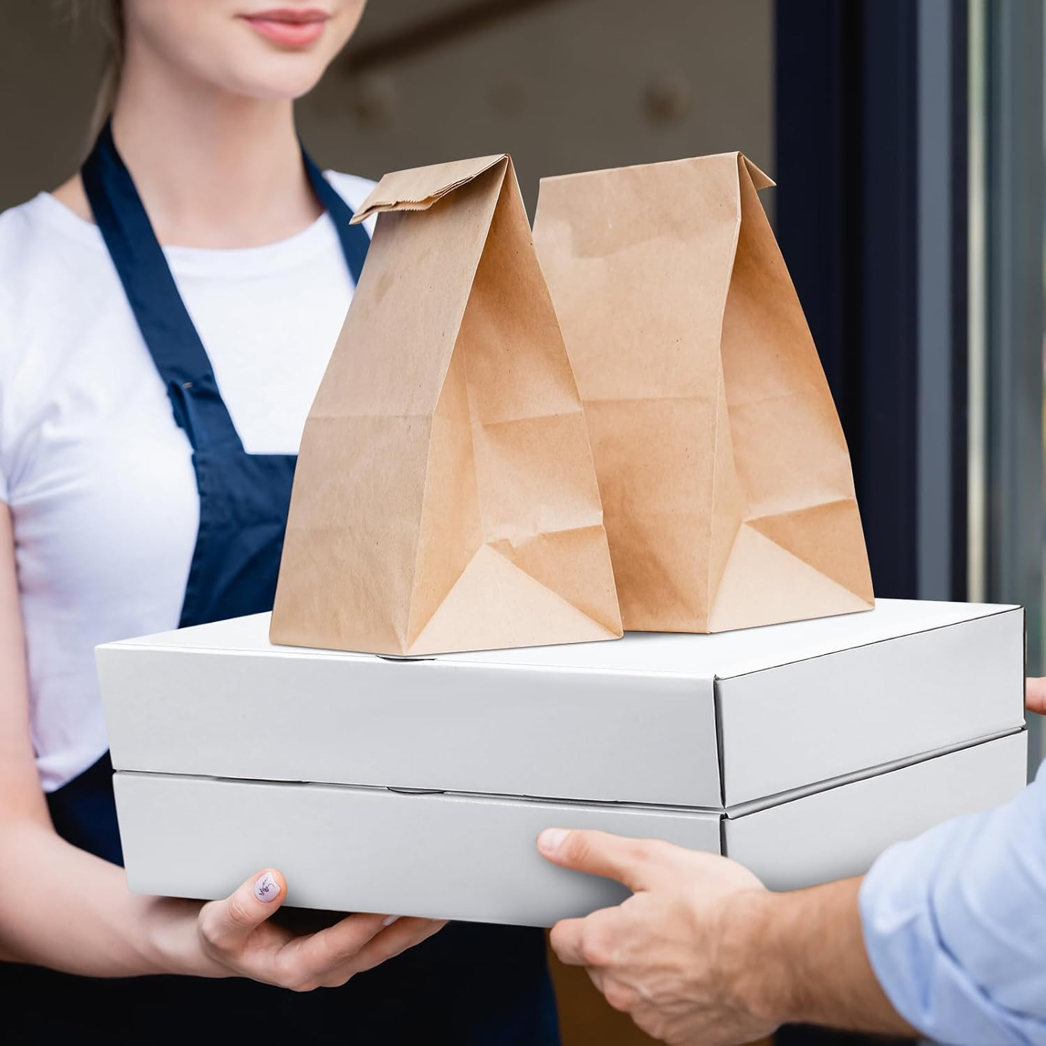Watersay 25 Pack Half Pan Corrugated Catering Box 13” X 10-7/8” X 3” White Se