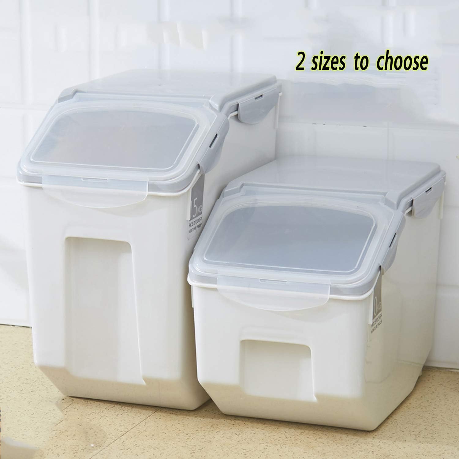 2-Pack 15L Airtight Food Storage Containers with Locking Lids – Leakproof Design