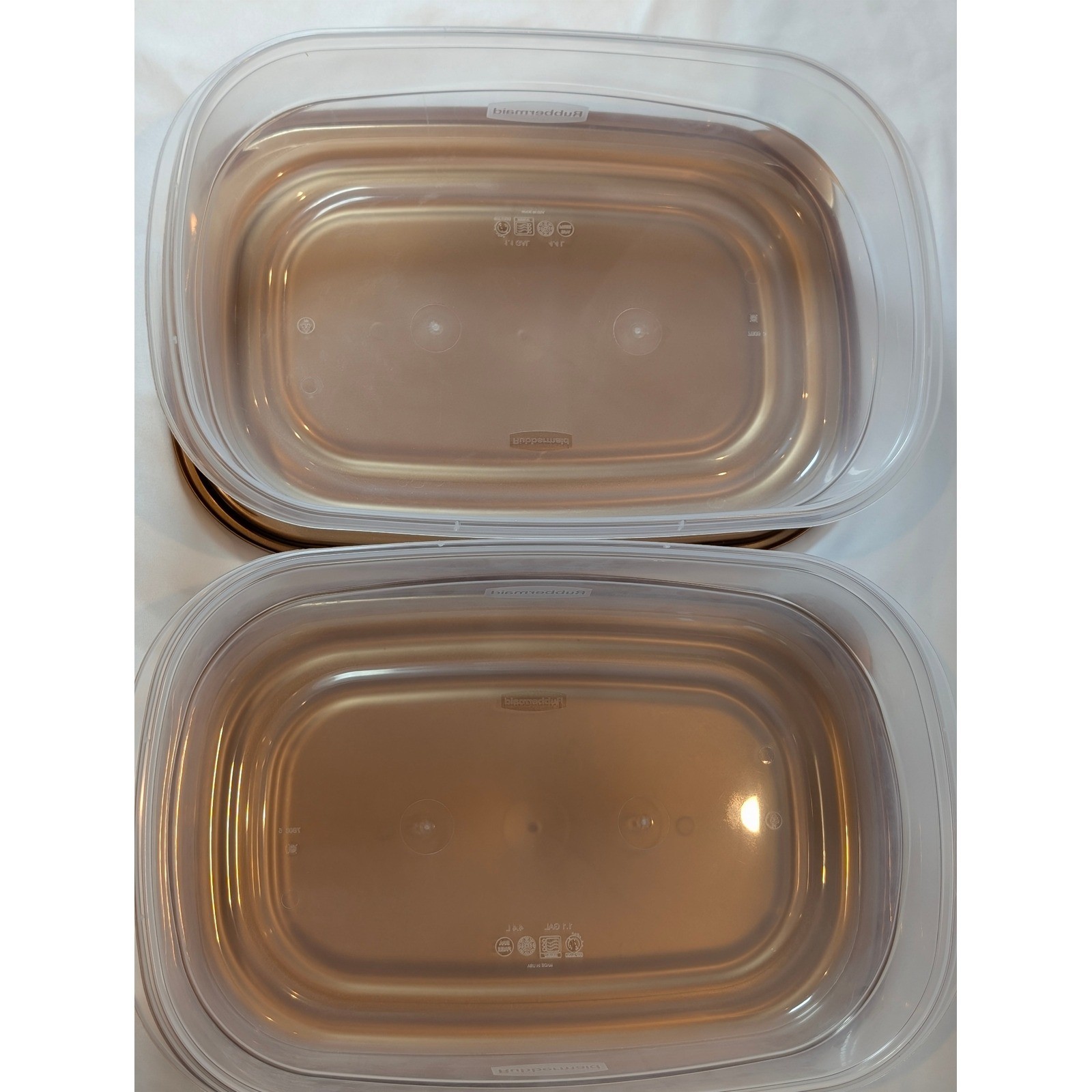 Rubbermaid TakeAlongs Rectangular Food Storage Containers Gold Lids 4.7 Cup 2pk
