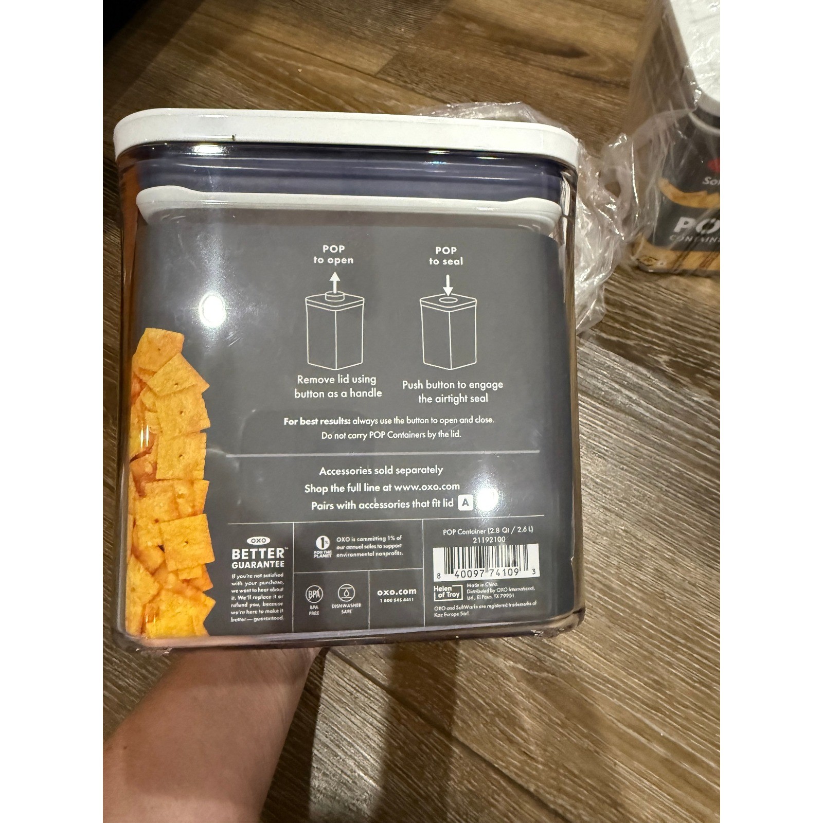 Set of 2 OXO SoftWorks POP Containers 2.8 Qt 2.6 L Airtight Food Storage White