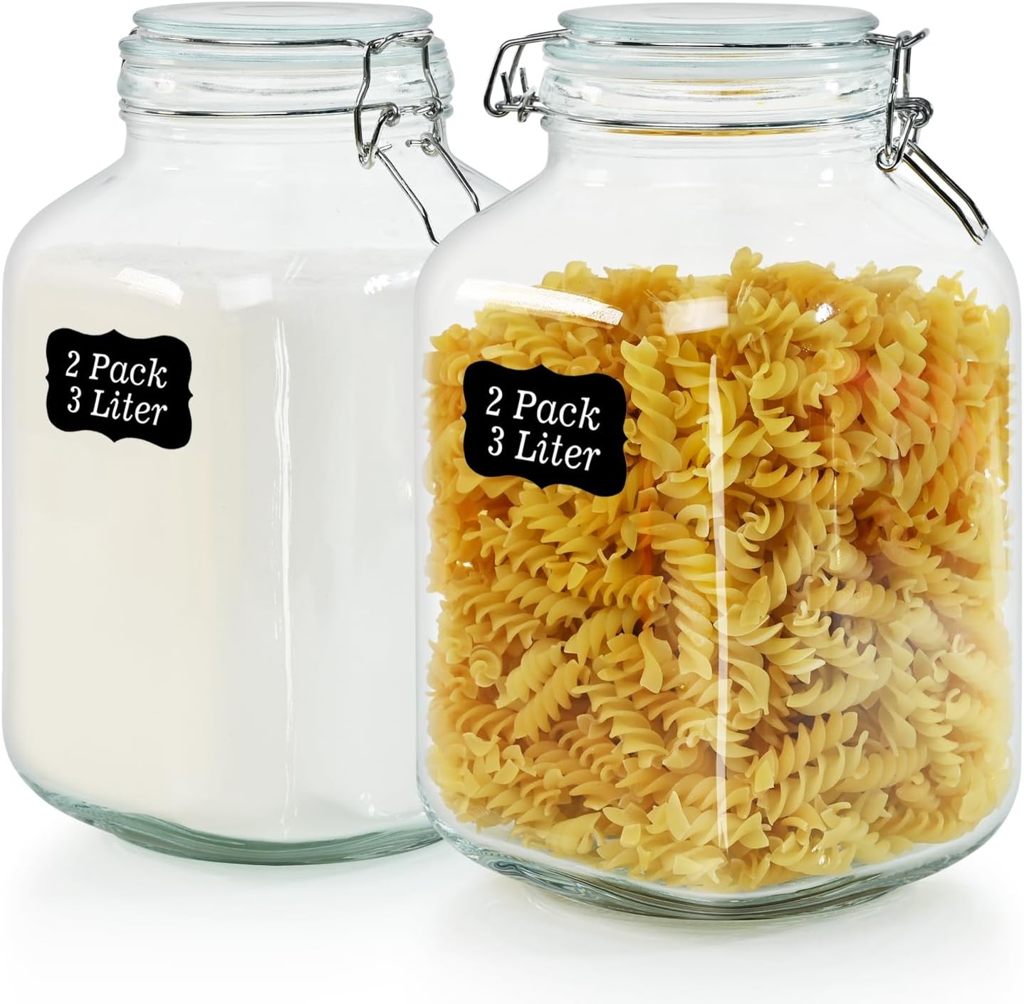 106oz Square Glass Jars with Airtight Lid, Large Mason Jars, Wide Mouth Storage