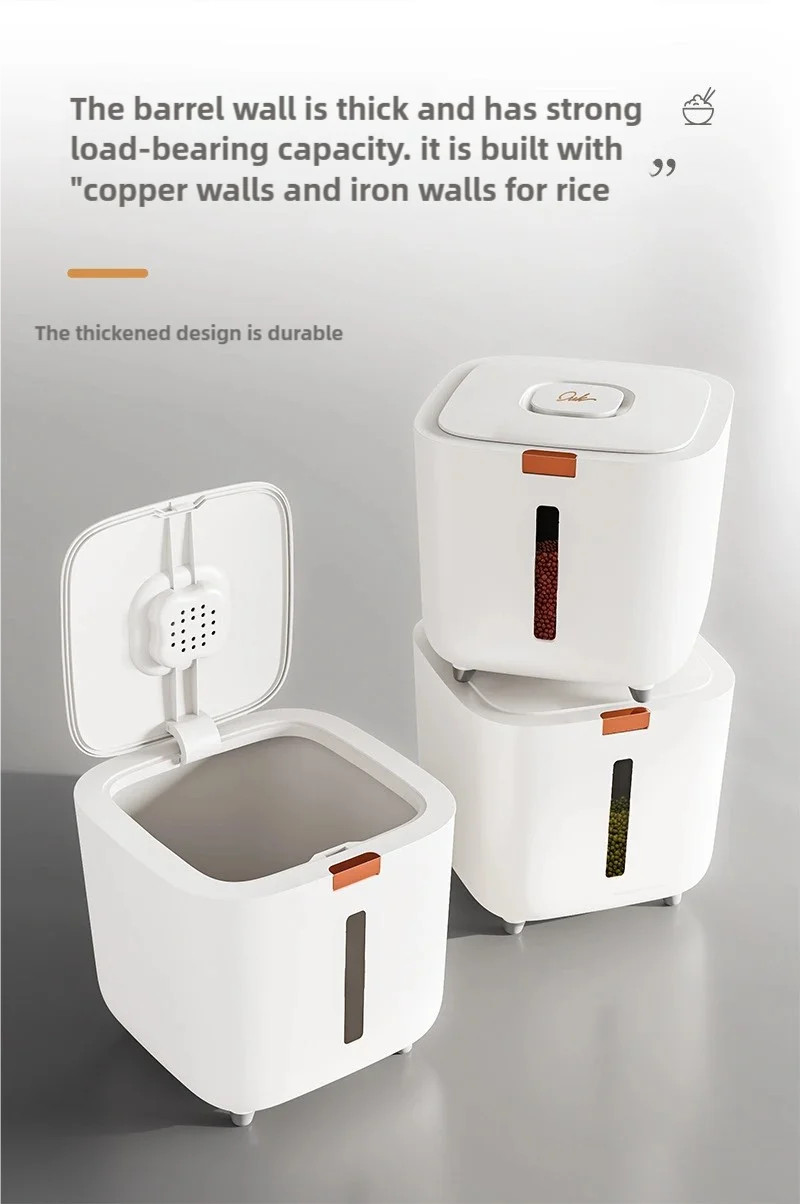 Rice Storage Container Kitchen Flour Food Dispenser Box Grain Sealed Organizer