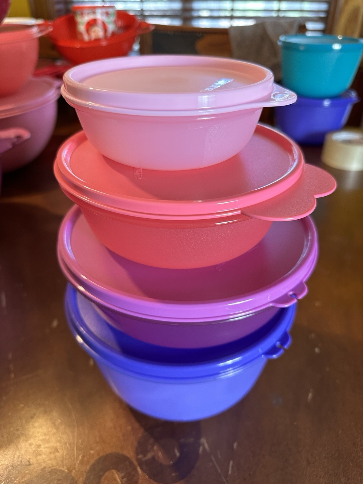 Tupperware Modular Bowls Set Kitchen Food Storage Fridge Purple Pink BPA Free